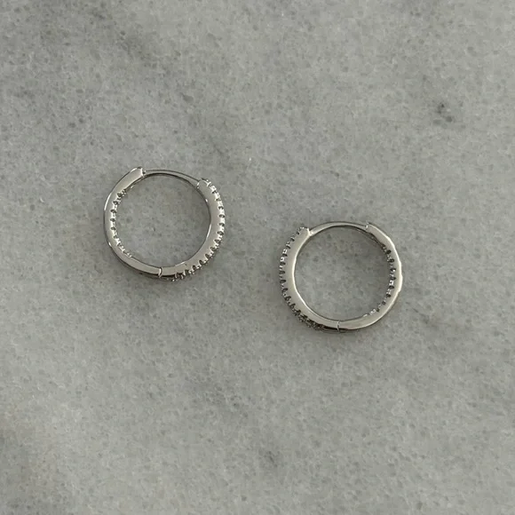 Sterling Silver All Around Crystal Hoop Earrings
Brand New - Picture 3 of 4